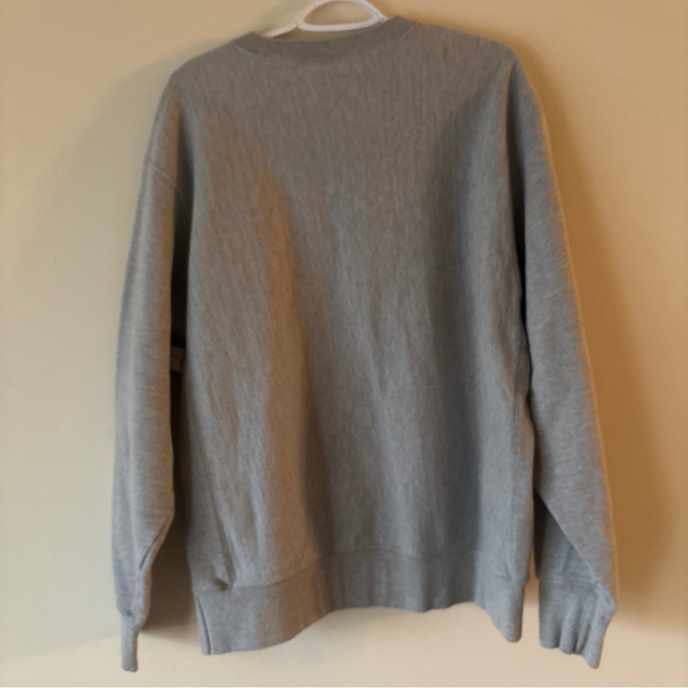 Champion Gray Crewneck Sweater with Orange Logo - Picture 6 of 9